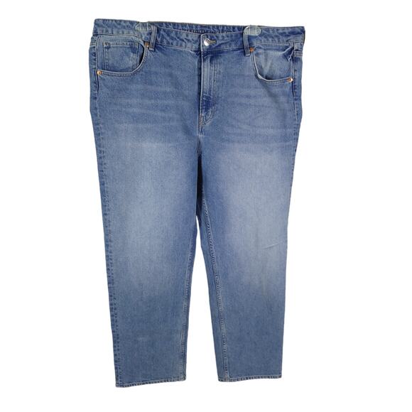 Brock Collection x H&M blue denim straight leg plus size 18 pants - Picture 1 of 8